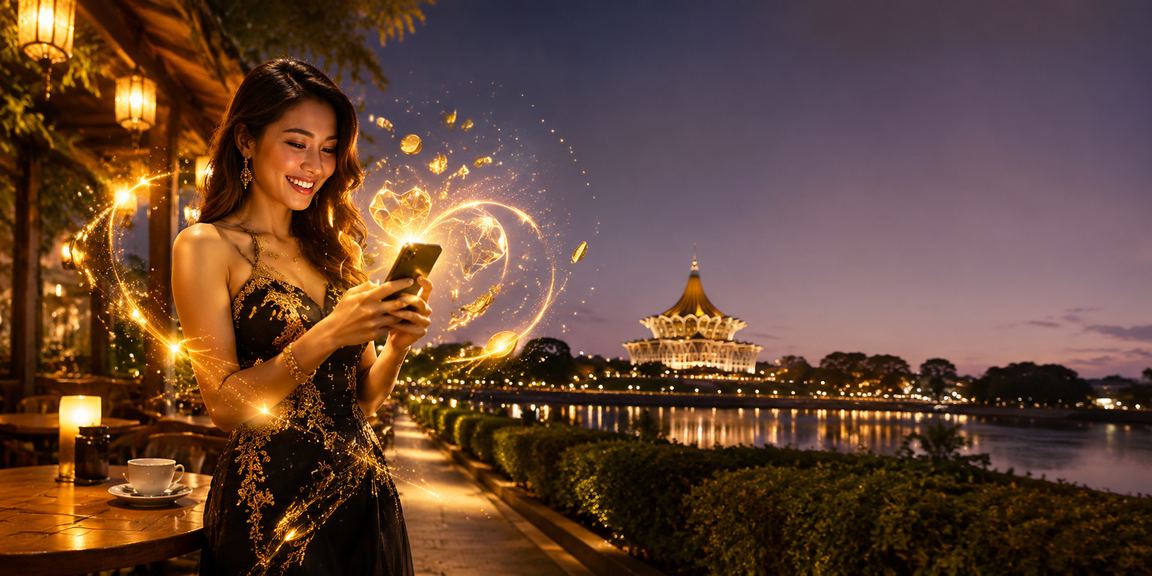 Pemain Kuching mengakses permainan roulette kasino dalam talian r100 melalui mudah alih